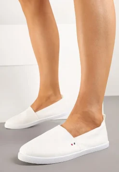 Białe Tenisówki Vices Basic z Materiałowymi Gumkami Aretela