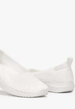 Białe Tenisówki Wsuwane z Elastyczną Cholewką Calvinus