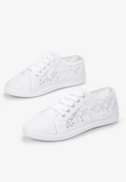 Białe Tenisówki z Ażurowymi Wstawkami Po Bokach Salessa