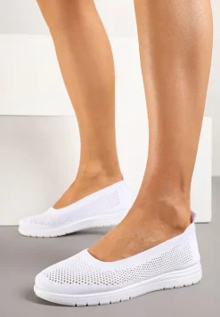 Białe Tenisówki z Elastyczną Cholewką Avisine