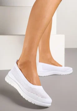 Białe Tenisówki z Elastyczną Cholewką Avisine