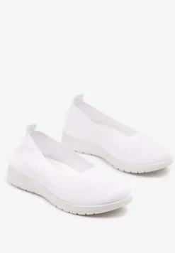 Białe Tenisówki z Elastyczną Cholewką Avisine