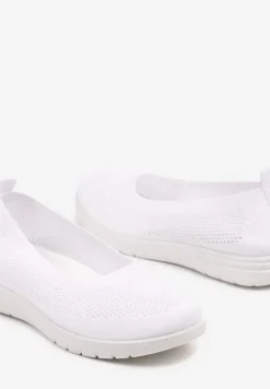 Białe Tenisówki z Elastyczną Cholewką Avisine