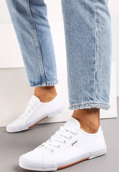 Białe Tenisówki Zdobione Przeszyciami Rhaerose