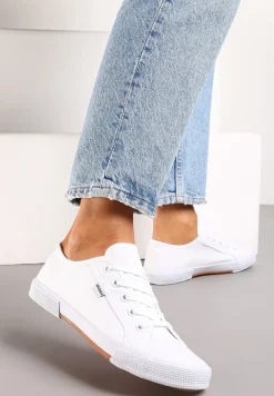 Białe Tenisówki Zdobione Przeszyciami Rhaerose