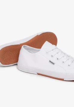 Białe Tenisówki Zdobione Przeszyciami Rhaerose