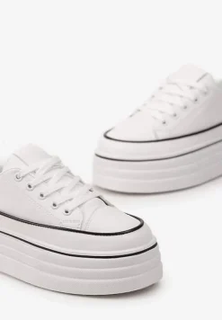 Białe Trampki na Grubej Platformie Santtes