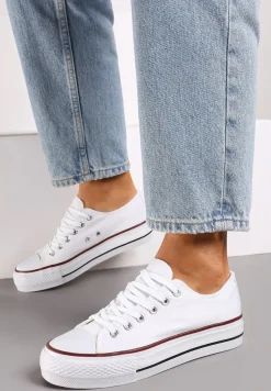 Białe Trampki na Niskiej Platformie przed Kostkę Rosma