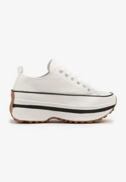 Białe Trampki na Platformie pod Kostkę Faloniela