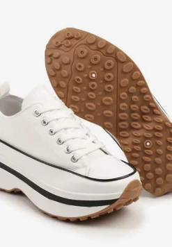 Białe Trampki na Platformie pod Kostkę Faloniela