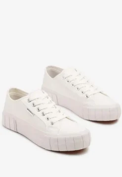 Białe Trampki na Tłoczonej Platformie Maivoria