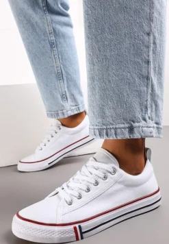 Białe Trampki przed Kostkę Sznurowane Islatia