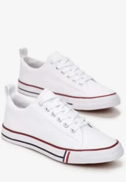 Białe Trampki przed Kostkę Sznurowane Islatia