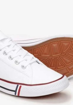 Białe Trampki przed Kostkę Sznurowane Islatia