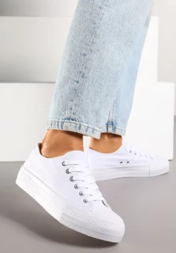 Białe Trampki Vices na Platformie z Niską Cholewką Tiloria