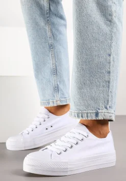 Białe Trampki Vices na Platformie z Niską Cholewką Tiloria
