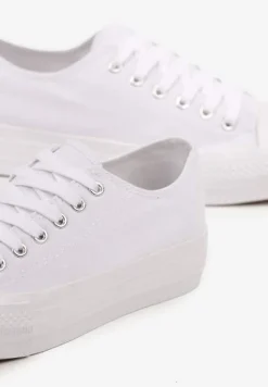 Białe Trampki Vices na Platformie z Niską Cholewką Tiloria