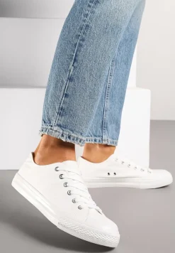 Białe Trampki w Klasycznym Stylu z Niską Cholewką Felriane