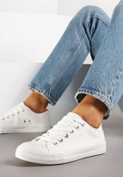 Białe Trampki w Klasycznym Stylu z Niską Cholewką Felriane
