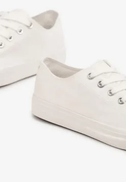 Białe Trampki w Klasycznym Stylu z Niską Cholewką Felriane
