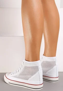 Białe Trampki za Kostkę z Perforacją Welagia