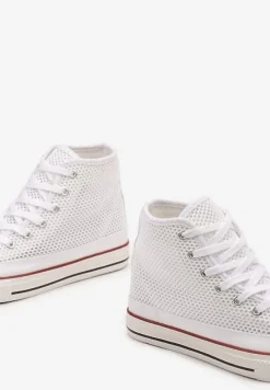 Białe Trampki za Kostkę z Perforacją Welagia
