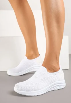 Białe Wsuwane Buty Sportowe Sneakersy z Siateczki Kolarietia