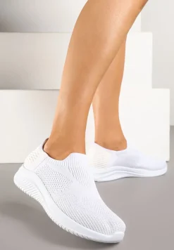 Białe Wsuwane Buty Sportowe Sneakersy z Siateczki Kolarietia