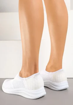 Białe Wsuwane Buty Sportowe Sneakersy z Siateczki Kolarietia