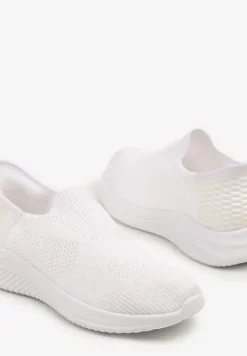 Białe Wsuwane Buty Sportowe Sneakersy z Siateczki Kolarietia