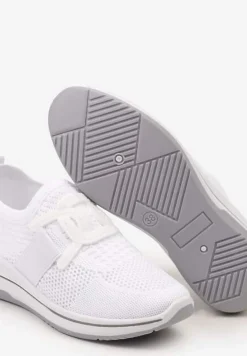 Białe Wsuwane Buty Sportowe na Niewysokim Koturnie Wianara