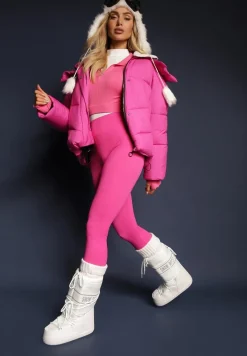 Białe Wsuwane Śniegowce na Platformie z Długą Cholewką Hearna