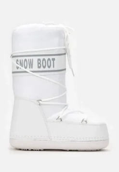 Białe Wsuwane Śniegowce na Platformie z Długą Cholewką Hearna
