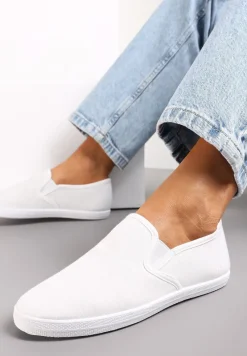 Białe Wsuwane Tenisówki Materiałowe Jaylisa