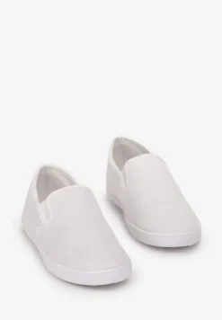 Białe Wsuwane Tenisówki Materiałowe Jaylisa