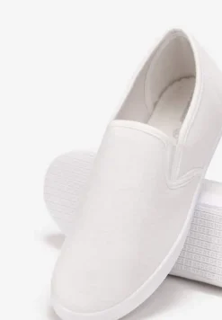 Białe Wsuwane Tenisówki Materiałowe Jaylisa