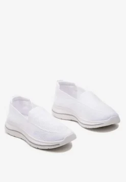 Białe Wsuwane Tenisówki z Elastyczną Cholewką Tykina