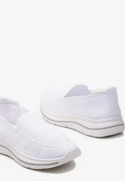 Białe Wsuwane Tenisówki z Elastyczną Cholewką Tykina