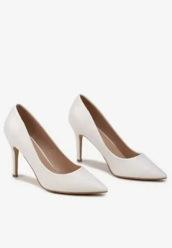 Białe Wysokie Szpilki o Klasycznym Fasonie Quila