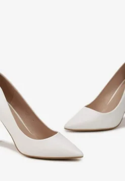 Białe Wysokie Szpilki o Klasycznym Fasonie Quila