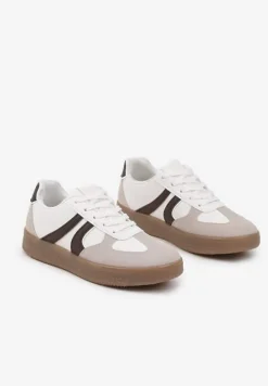 Biało-Brązowe Sneakersy Klasyczne Tenisówki Setinora