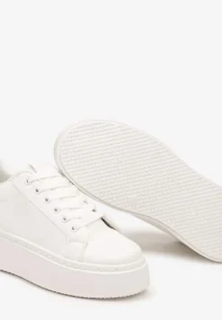 Biało-Czarne Basicowe Sneakersy na Platformie Tiaeliana