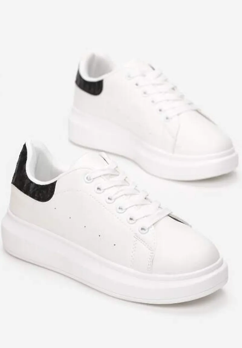Biało-Czarne Sneakersy na Niskiej Platformie w Klasycznym Stylu Lucid Dream