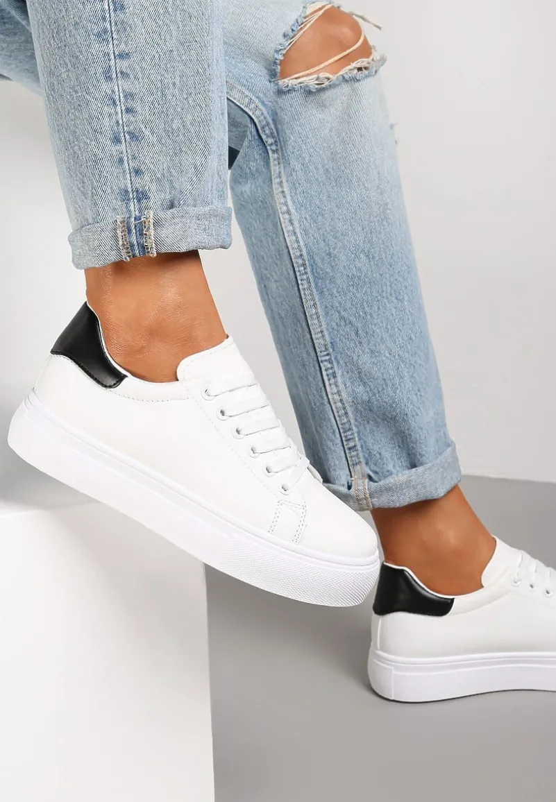 BIało-Czarne Sneakersy Thessomeda