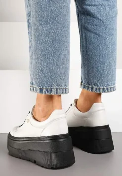 Biało-Czarne Sneakersy Vices na Grubej Podeszwie Tuliri