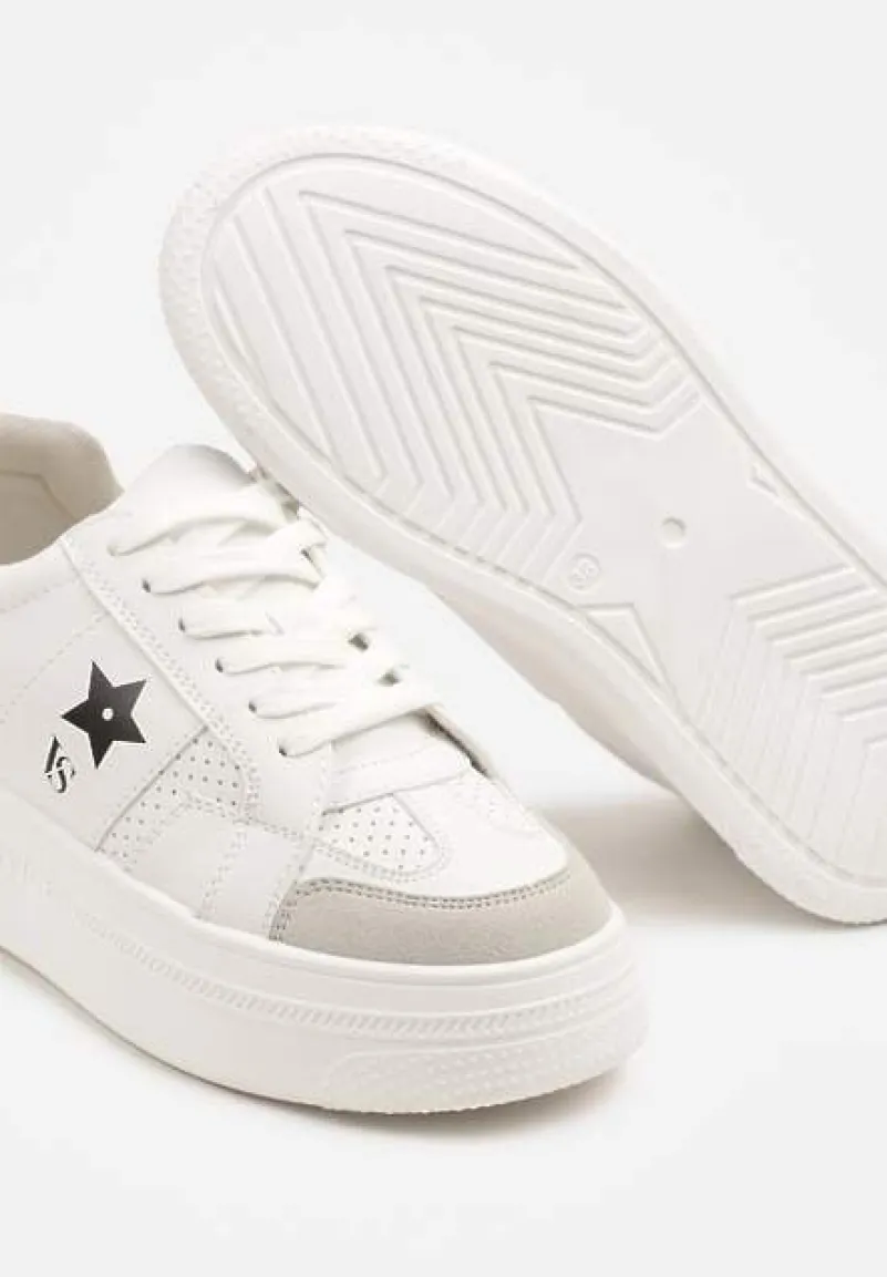 Biało-Czarne Sneakersy Vices na Platformie z Gwiazdką Fenarra