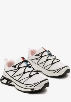 Biało-Czarne Sneakersy z Ozdobnymi Wstawkami i Ściąganą Gumką Aineri