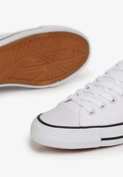 Biało-Czarne Sznurowane Trampki przed Kostkę Hanei