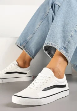 Biało-Czarne Tenisówki z Boczną Naszywką Simeris