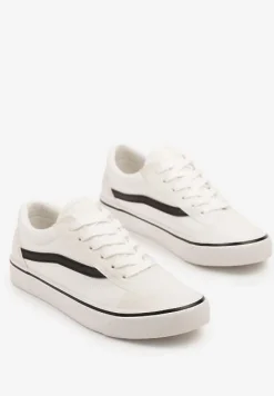 Biało-Czarne Tenisówki z Boczną Naszywką Simeris